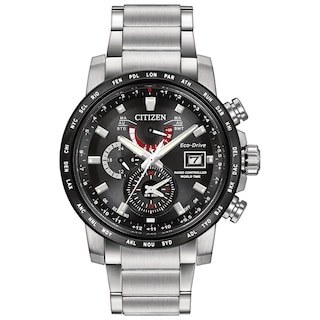 Men's Citizen Eco-Drive® World Time A-T Watch with Black Dial (Model: AT9071-58E)