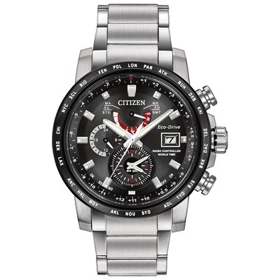 Men's Citizen Eco-Drive® World Time A-T Watch with Black Dial (Model: AT9071-58E)