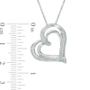 Thumbnail Image 2 of Diamond Accent Tilted Heart Pendant in Sterling Silver