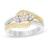 Thumbnail Image 1 of 0.45 CT. T.W. Diamond Composite Bypass Engagement Ring in Sterling Silver and 10K Two-Tone Gold