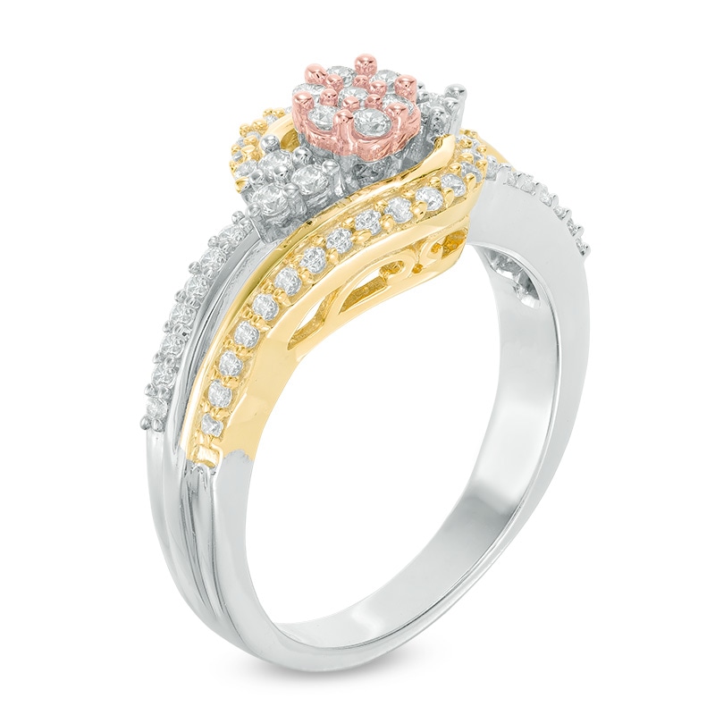 0.45 CT. T.W. Diamond Composite Bypass Engagement Ring in Sterling Silver and 10K Two-Tone Gold|Peoples Jewellers