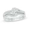 0.23 CT. T.W. Diamond Composite Bypass Bridal Set in Sterling Silver