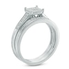 0.23 CT. T.W. Square Composite Diamond Bridal Set in 10K White Gold