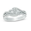 0.23 CT. T.W. Diamond Composite Crossover Bridal Set in 10K White Gold