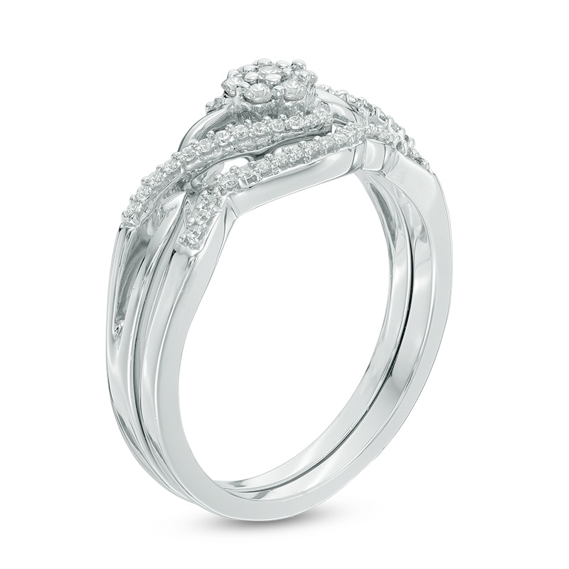 0.23 CT. T.W. Diamond Composite Crossover Bridal Set in 10K White Gold|Peoples Jewellers