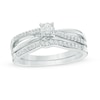 0.23 CT. T.W. Diamond Split Shank Bridal Set in 10K White Gold