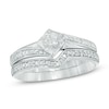 0.10 CT. T.W. Diamond Bypass Bridal Set in Sterling Silver