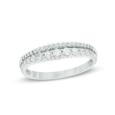 0.40 CT. T.W. Diamond Double Row Band in 14K White Gold