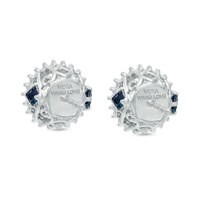 Vera Wang Love Collection Akoya Cultured Pearl and 0.13 CT. T.W. Diamond Star Frame Stud Earrings in 14K White Gold