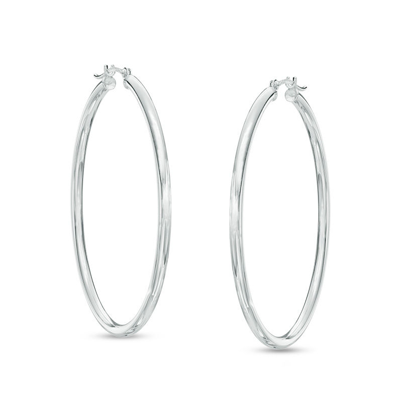 14k white online gold hoop earrings