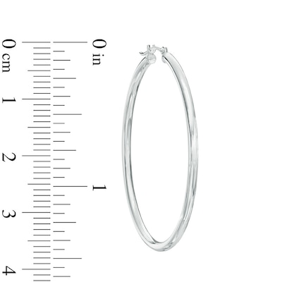 40.0mm Hoop Earrings in Hollow 14K White Gold