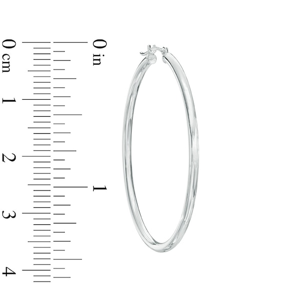 40.0mm Hoop Earrings in Hollow 14K White Gold