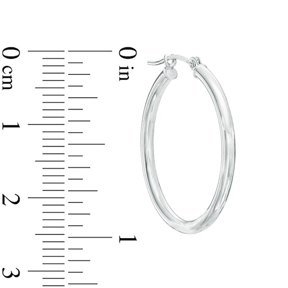 25.0mm Hoop Earrings in Hollow 14K White Gold