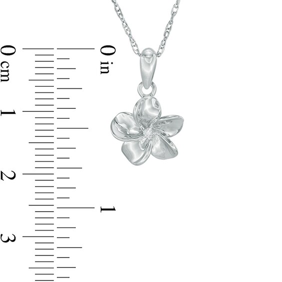 Diamond Accent Pinwheel Flower Pendant in Sterling Silver