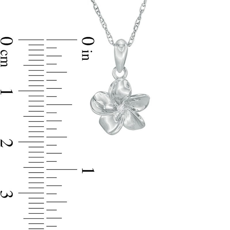Diamond Accent Pinwheel Flower Pendant in Sterling Silver|Peoples Jewellers