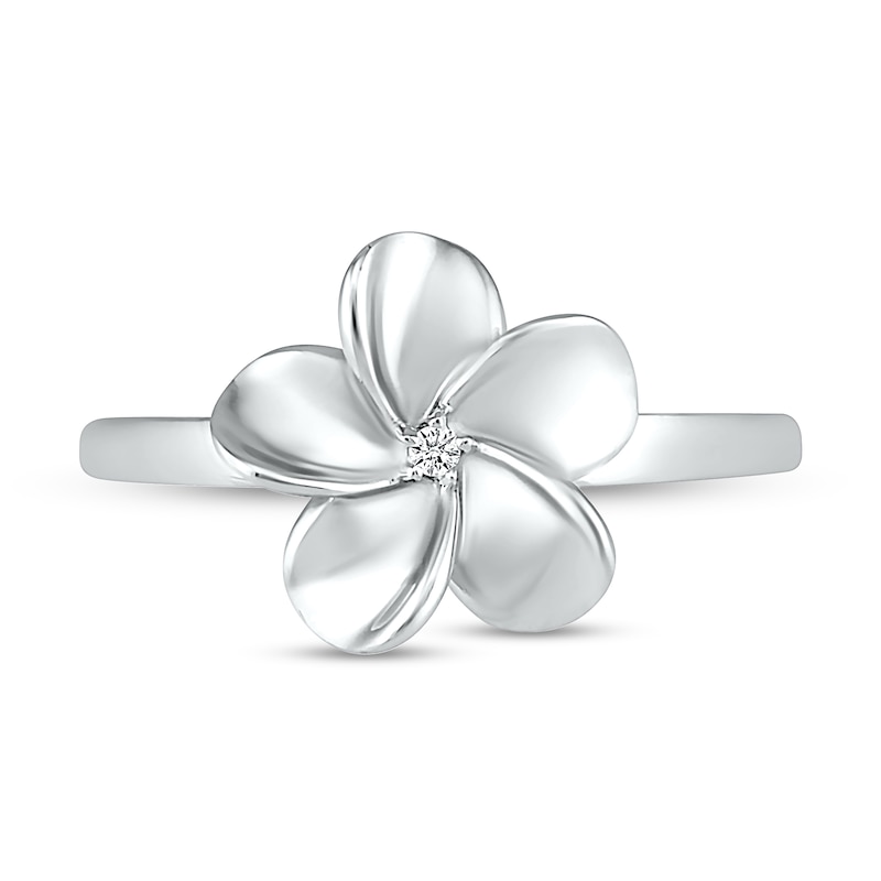 Diamond Accent Flower Ring in Sterling Silver|Peoples Jewellers
