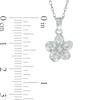 Diamond Accent Flower Pendant in Sterling Silver