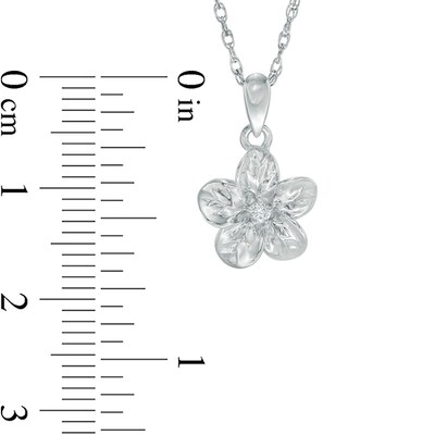 Diamond Accent Flower Pendant in Sterling Silver