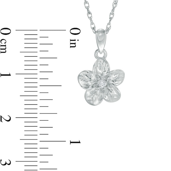 Diamond Accent Flower Pendant in Sterling Silver