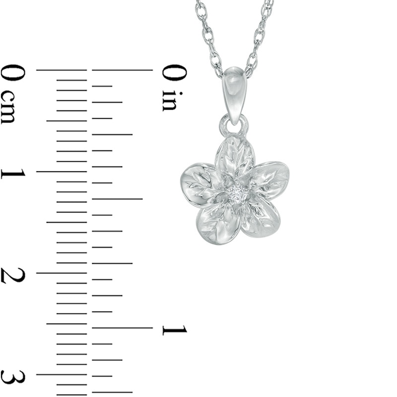 Diamond Accent Flower Pendant in Sterling Silver|Peoples Jewellers
