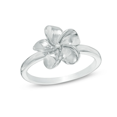 Diamond Accent Pinwheel Flower Ring in Sterling Silver