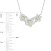 0.15 CT. T.W. Diamond Triple Pinwheel Flower Necklace in Sterling Silver and 10K Gold