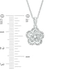 Diamond Accent Pinwheel Frame Flower Pendant in 10K White Gold