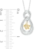 Thumbnail Image 1 of 0.18 CT. T.W. Diamond Teardrop Flower Pendant in Sterling Silver and 10K Gold