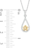 0.15 CT. T.W. Diamond Teardrop Flower Pendant in Sterling Silver and 10K Gold