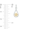 0.18 CT. T.W. Diamond Teardrop Flower Earrings in Sterling Silver and 10K Gold