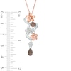 0.30 CT. T.W. Champagne and White Diamond Flower Pendant in Sterling Silver and 10K Rose Gold