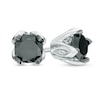 Thumbnail Image 0 of 0.95 CT. T.W. Enhanced Black and White Diamond Tulip Stud Earrings in 10K White Gold