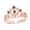 0.09 CT. T.W. Black Diamond Crown Ring in Sterling Silver with 14K Rose Gold Plate