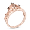 Thumbnail Image 1 of 0.09 CT. T.W. Champagne Diamond Crown Ring in Sterling Silver with 14K Rose Gold Plate