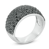 Thumbnail Image 1 of 1.95 CT. T.W. Black Diamond Multi-Row Dome Ring in 10K White Gold