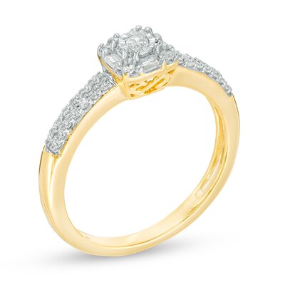 0.23 CT. T.W. Diamond Double Row Promise Ring in 10K Gold