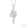 Thumbnail Image 0 of Ever Us™ 0.25 CT. T.W. Two-Stone Diamond Bypass Pendant in 14K White Gold - 19"