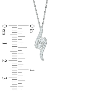 Ever Us™ CT. T.W. Two-Stone Diamond Bypass Pendant in 14K White Gold