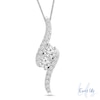 Thumbnail Image 1 of Ever Us™ 0.50 CT. T.W. Two-Stone Diamond Bypass Pendant in 14K White Gold - 19&quot;