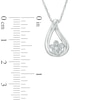 Diamond Accent Flower Teardrop Pendant in Sterling Silver