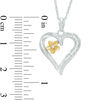 Thumbnail Image 1 of 0.09 CT. T.W. Diamond Heart Flower Pendant in Sterling Silver and 10K Gold