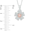 0.30 CT. T.W. Diamond Double Flower Pendant in Sterling Silver and 10K Rose Gold