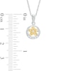 Thumbnail Image 1 of Diamond Accent Circle Frame Flower Pendant in Sterling Silver and 10K Gold