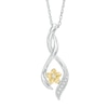 Thumbnail Image 0 of Diamond Accent Twist Ribbon Flower Pendant in Sterling Silver and 10K Gold