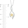 Thumbnail Image 1 of Diamond Accent Twist Ribbon Flower Pendant in Sterling Silver and 10K Gold