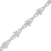 0.30 CT. T.W. Diamond Flower Fashion Link Bracelet in 10K White Gold