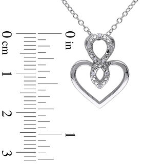 Diamond Accent Infinity Heart Pendant in Sterling Silver