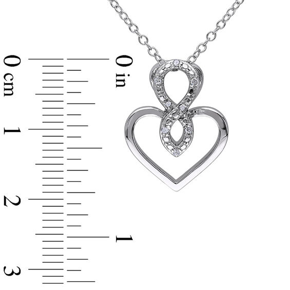 Diamond Accent Infinity Heart Pendant in Sterling Silver