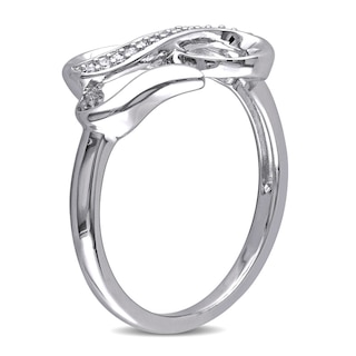 Diamond Accent Double Heart Infinity Ring in Sterling Silver