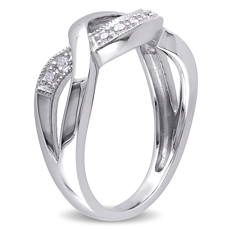 Diamond Accent Vintage-Style Crossover Ring in Sterling Silver|Peoples Jewellers